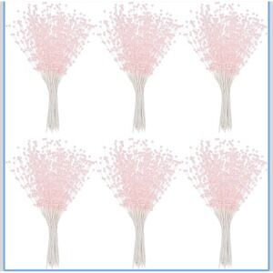 72pcs Beaded Stick Bride Wedding PINK Pearl Bouquet Party Decoration Decor